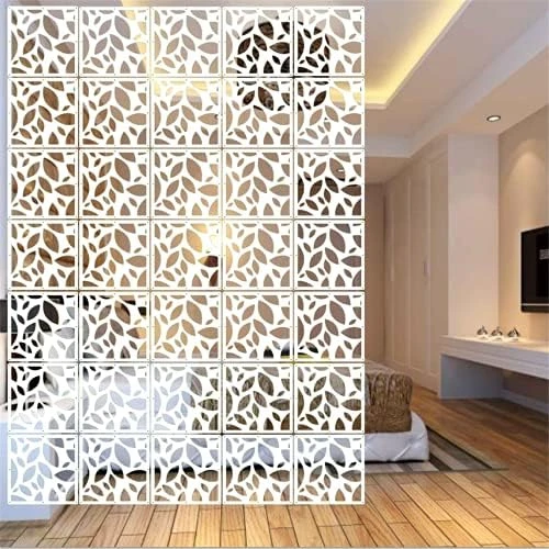 BMIDRUT 12Pcs/Set Hanging Room Divider White DIY Panel Screens Partition Wall Dividers Room Decorative With All Accessories 11.4x11.4 Inch (M6) - Image 6