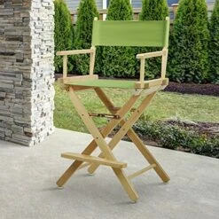 Casual Home 220-00/021-72 Director Chair 24" - Counter Height Natural Frame/Lime Green Canvas