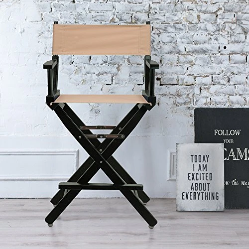 Casual Home 24" Director's Chair Black Frame-with Tan Canvas, Counter Height - Image 4