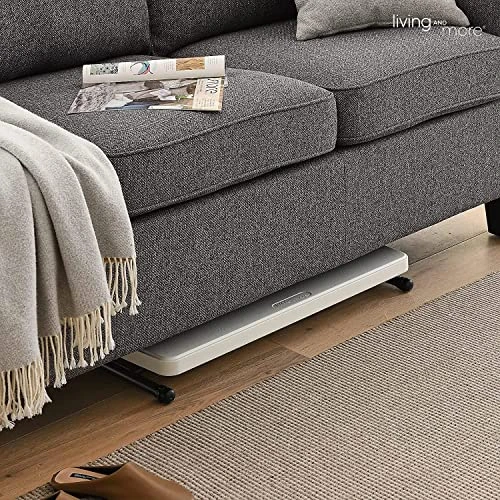 Living And More 28inch Height-Adjustable Personal Table, TV Tray, Portable Dinner Table, Multi-Purpose, Lightweight, No Assembly, Easy Fold And Storage, White - Image 4