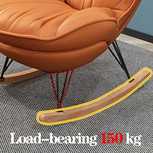 WIGSELBL Rocking Nursery Modern Accent Chair Fabric Upholstered Glider Rocker Armchair With Ottoman For Living Room,Comfy Reading Chairs Lounge Chair Side Chairs For Bedroom Offices (Color : Gray) - Image 3