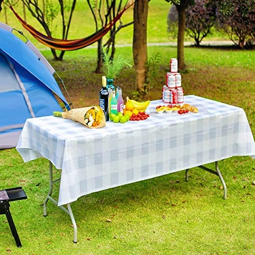 Byliable Folding Table 6ft Portable Heavy Duty Plastic Fold-in-Half Utility Foldable Table Plastic Dining Table Indoor Outdoor For Camping, And Party, White - Image 2