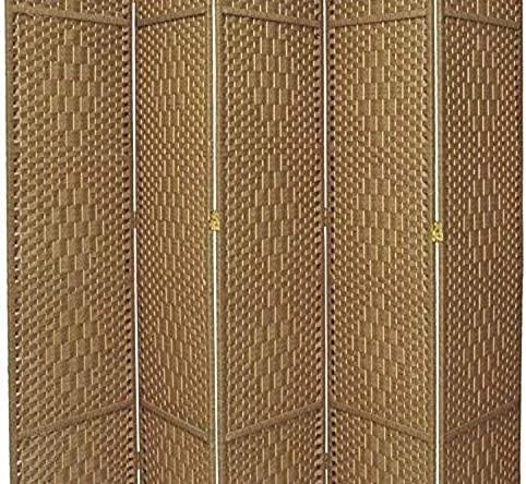 Oriental Furniture 6 Ft. Tall Diamond Weave Fiber Room Divider - White - 4 Panel - Image 10