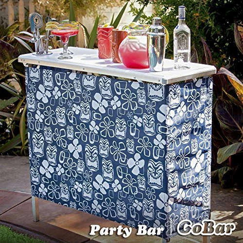 GoBar Portable High Top Bar, Includes 3 Front Skirts And Carrying Case