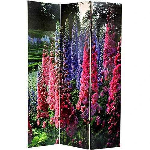 Oriental Furniture 6 Ft. Tall Floral Double Sided Room Divider - Image 2