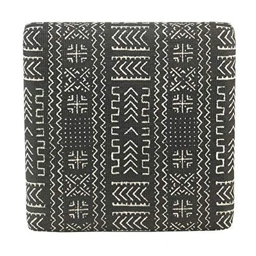 Homepop Home Decor | Modern Square Ottoman With Metal X Base | Ottoman For Living Room & Bedroom | Decorative Home Furniture (Onyx) - Image 5