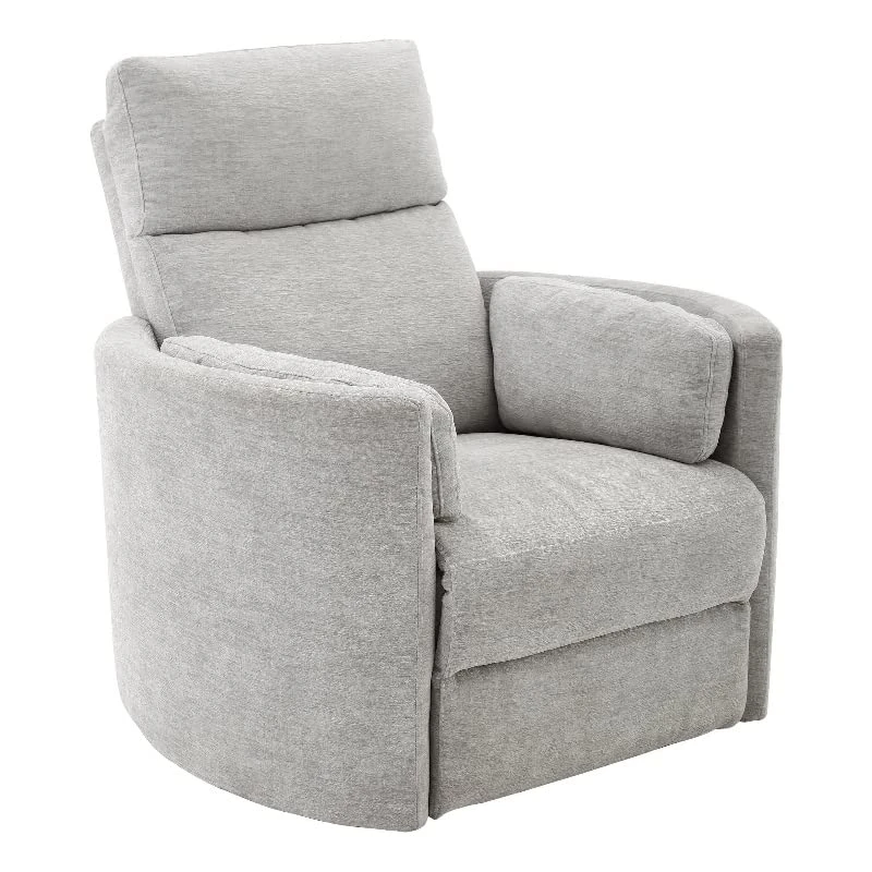 Home Square Polyester Swivel Glider Recliner In Mineral White - Set Of 2