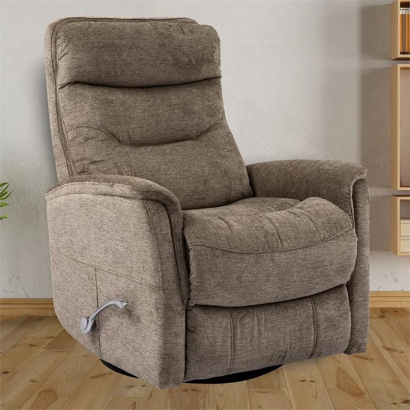 Home Square Polyester Manual Swivel Glider Recliner In Heather Brown - Set Of 2 - Image 3