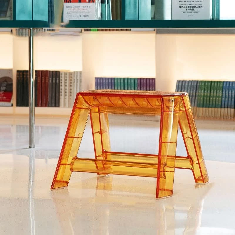 Step Stools For Adults, Acrylic Folding Protable Step Ladder 1 Steps Adults, Small Foldable Chaie, Transparent Stool For Indoor Outdoor Library Kitchen - Image 7