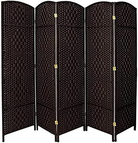 Oriental Furniture 6 Ft. Tall Diamond Weave Fiber Room Divider - White - 4 Panel - Image 12