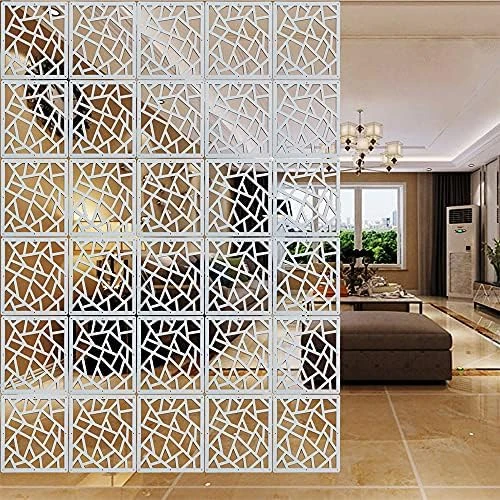 BMIDRUT 12Pcs/Set Hanging Room Divider White DIY Panel Screens Partition Wall Dividers Room Decorative With All Accessories 11.4x11.4 Inch (M6) - Image 8