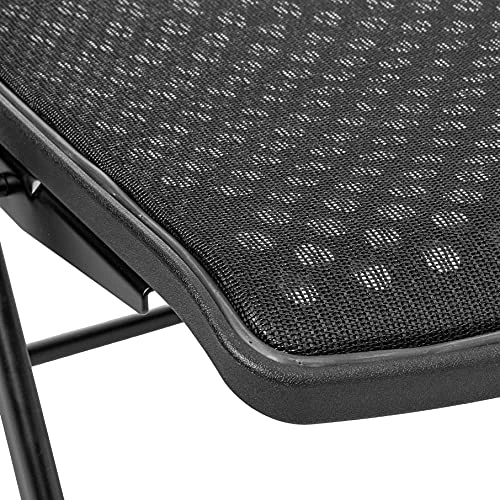 Office Star Deluxe Breathable ProGrid Seat And Back Folding Chair 2-Pack, Black Finish Frame - Image 4
