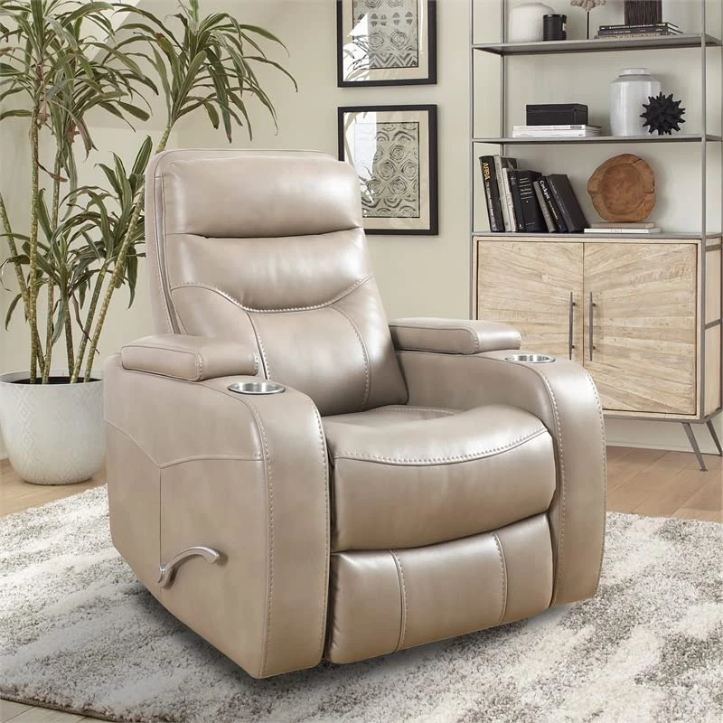 Parker Living Origin Manual - Linen Fabric Manual Swivel Glider Recliner In Tan - Image 3