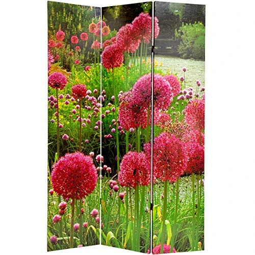 Oriental Furniture 6 Ft. Tall Floral Double Sided Room Divider - Image 3
