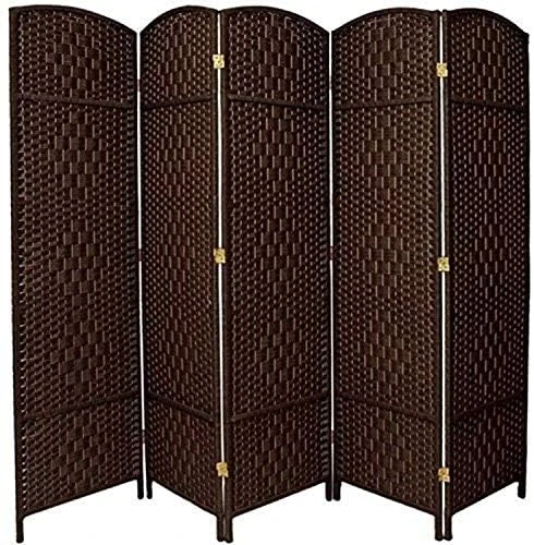 Oriental Furniture 6 Ft. Tall Diamond Weave Fiber Room Divider - White - 4 Panel - Image 15