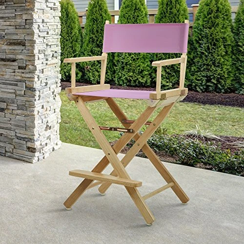 Casual Home 220-00/021-22 Director Chair 24" - Counter Height Natural Frame/Pink Canvas - Image 2