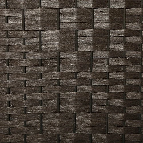 MyGift Bamboo Woven 3 Panel Room Divider Screen With Wood Frame, Indoor Folding Privacy Screen With Dual-Sided Hinges, Brown - Image 4