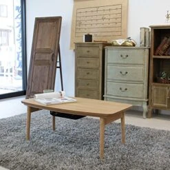 AZUMAYA ELFI-901OAK Folding Legs Kotatsu Heater Table, W36.0 X D20.0 X H14.5 Inches, Natural Wooden Material, Home And Living, Natural Oak Wooden Color