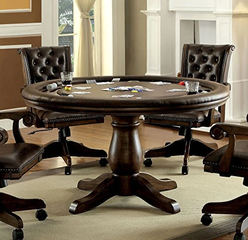 HOMES: Inside + Out IDF-GM347-T Citrine Poker Card Game Table, Brown