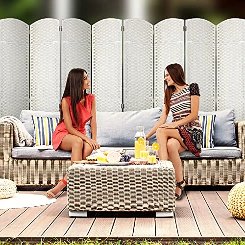 Sorbus Room Divider Privacy Screen, 6 Ft. Tall Extra Wide Foldable Panel Partition Wall Divider, Double Hinged Room Dividers And Folding Privacy Screens (White) - Image 2