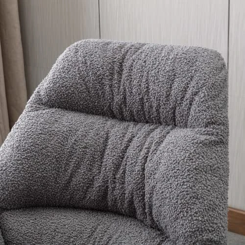 BOMENG Rocking Chair, Glider Rocker With Metal Frame & Solid Wood Base, Comfy Single Sofa Chair With High Back & Padded Seat, Lounge Chair For Living Room, Grey1 - Image 5