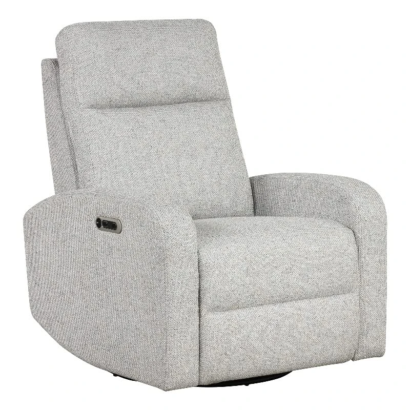 BOWERY HILL Fabric Power Swivel Glider Recliner In Beige Finish