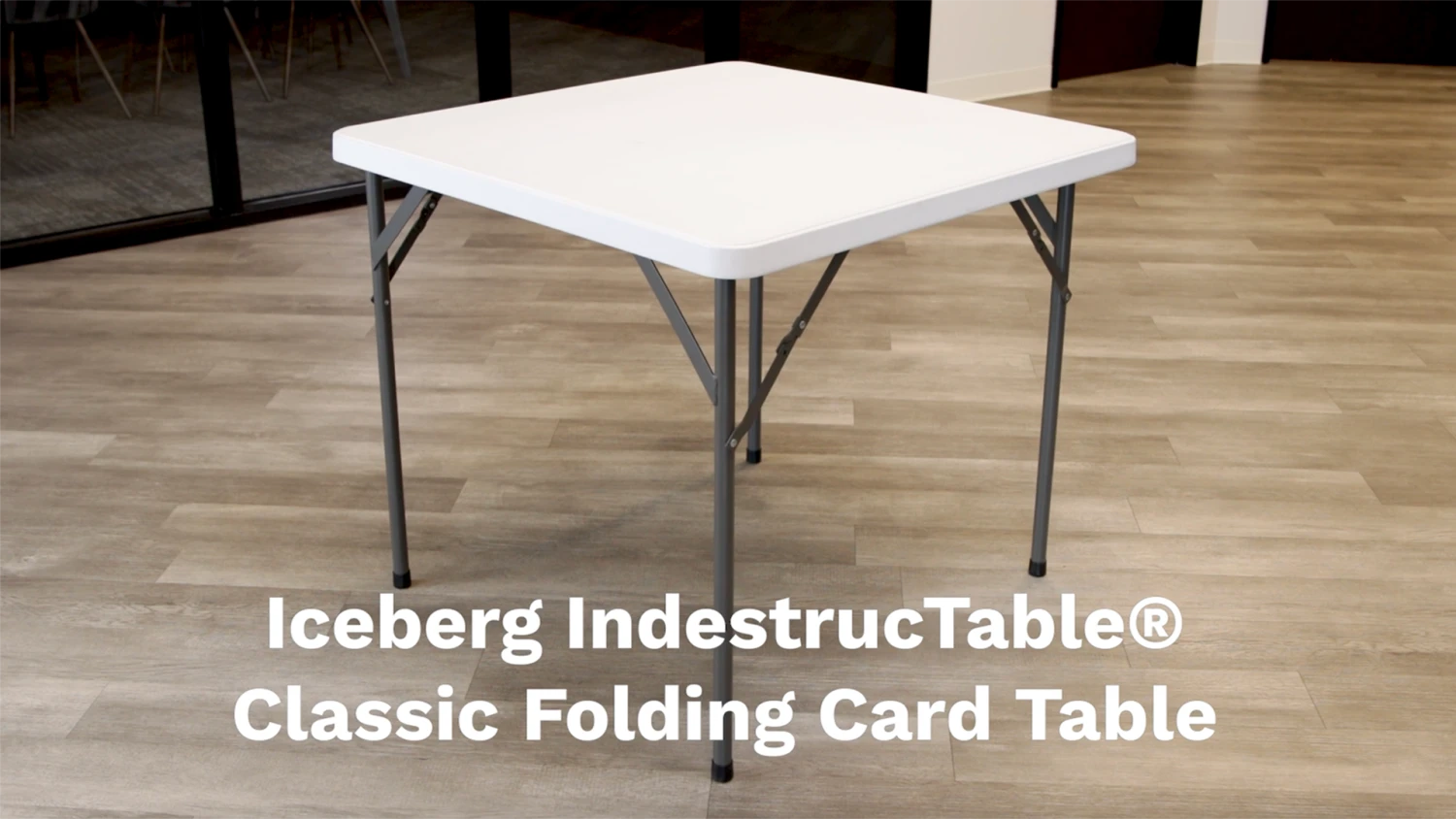 Iceberg IndestrucTable Classic Folding Table, Square, Platinum Granite, 200 Lbs. Weight Capacity 34" L X 34" W X 29" H - Image 4